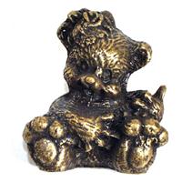 Emenee OR259-ABR Premier Collection Bear 1-1/2 inch x 2 inch in Antique Matte Brass Story Book Series